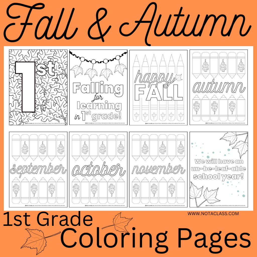 free fall & autumn coloring pages for 1st grade