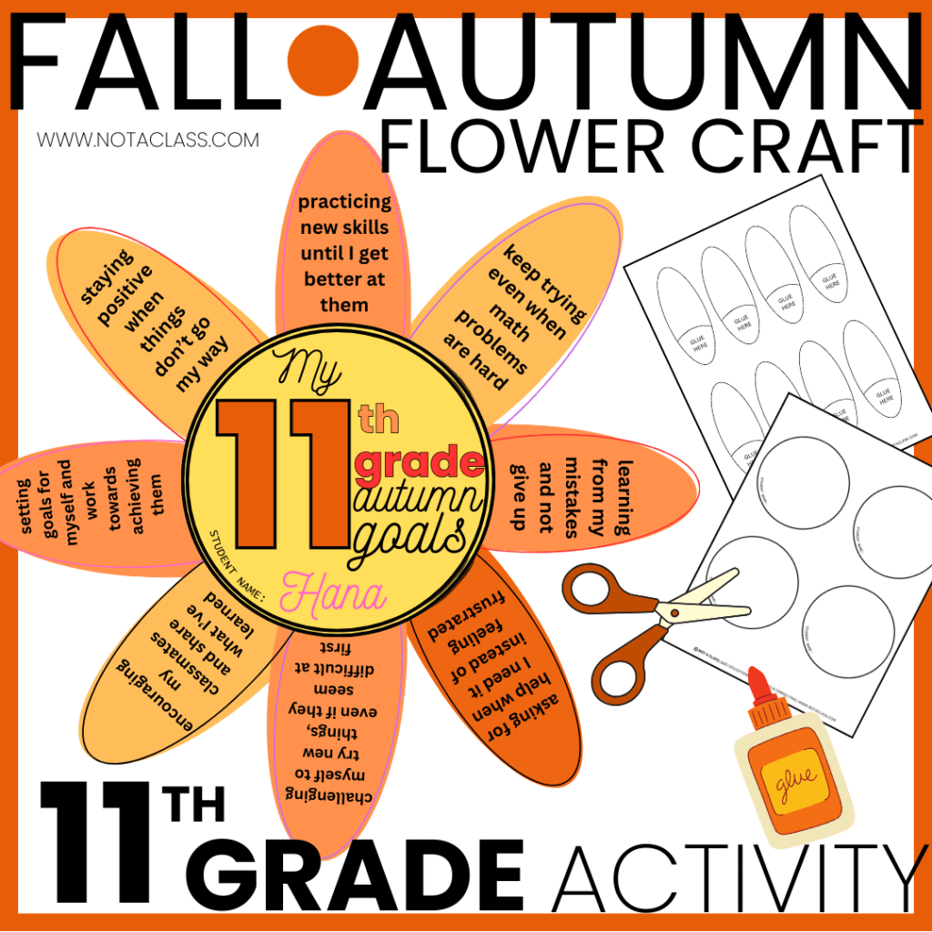 fall or autumn flower craft goal setting activity for 11th grade
