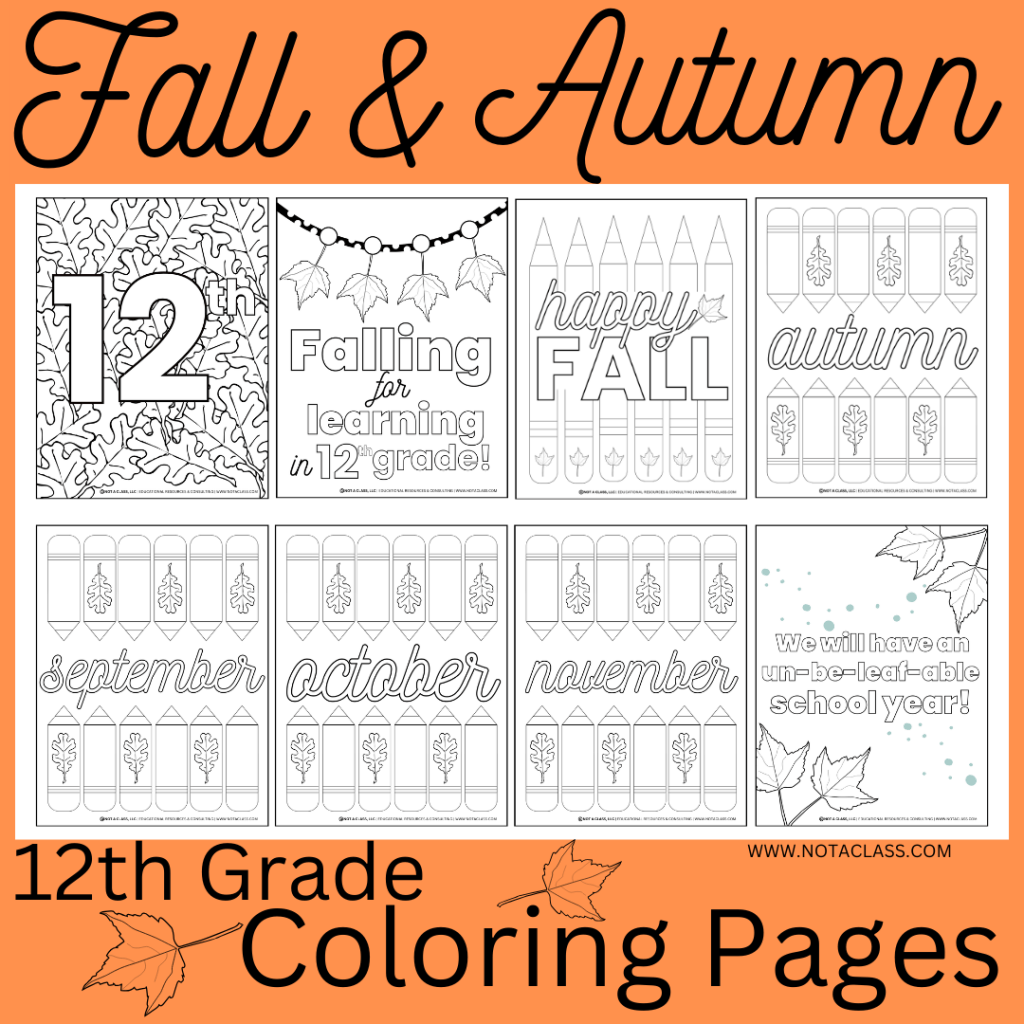 free fall & autumn coloring pages for 12th grade