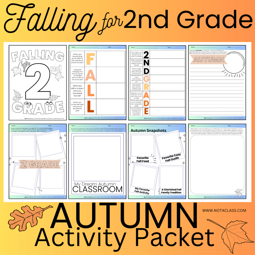 falling for 2nd grade, autumn and fall activity packet and worksheets
