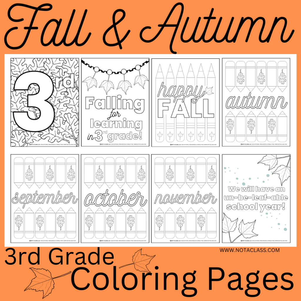 free fall & autumn coloring pages for 3rd grade