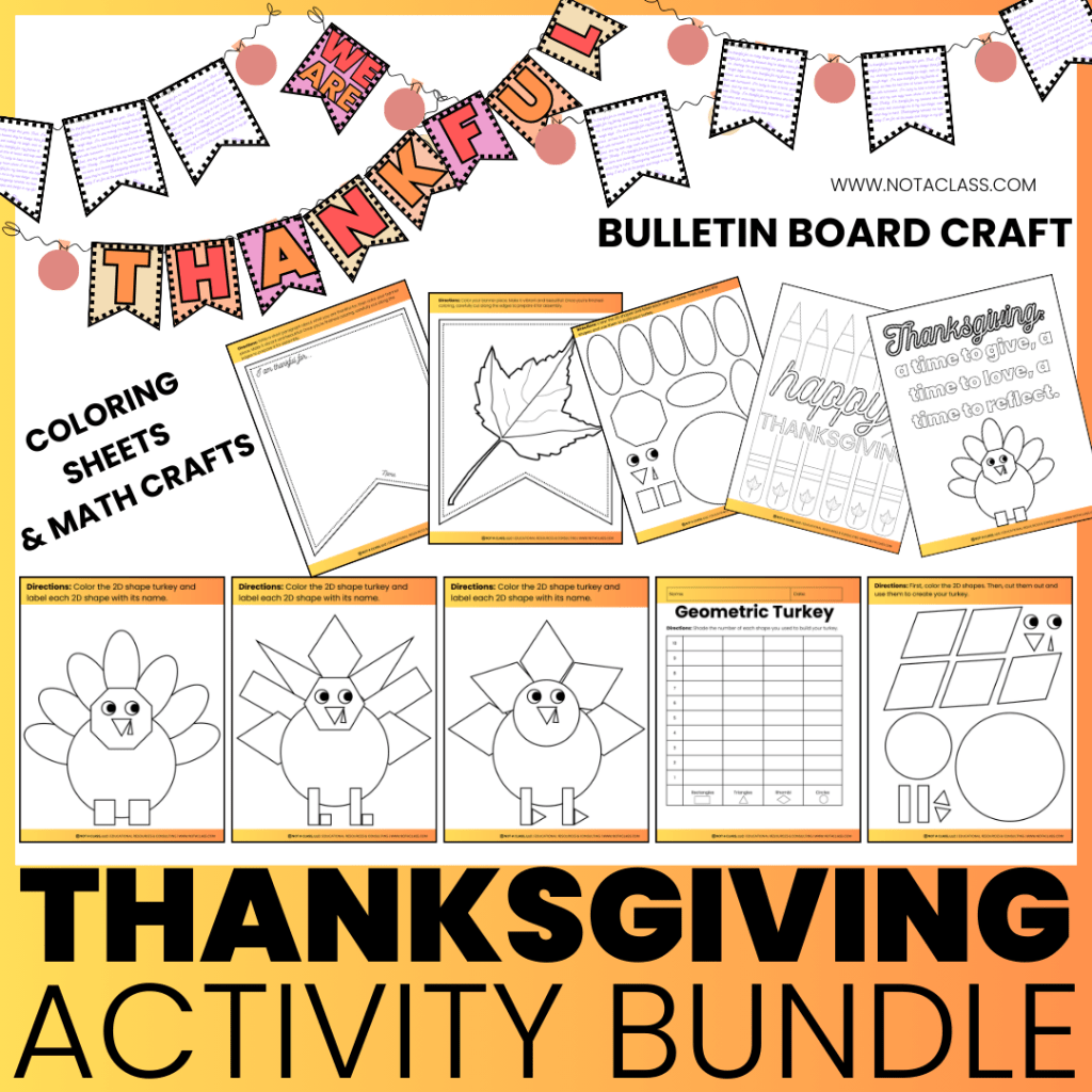 thanksgiving classroom activities and crafts, bulletin board ideas, and turkey math craft, coloring pages