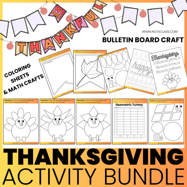 thanksgiving classroom activities and crafts, bulletin board ideas, and math craft