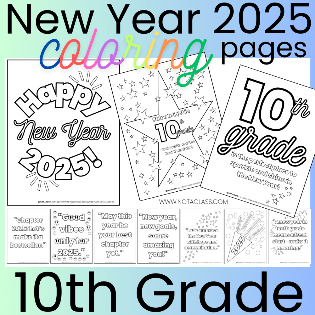 happy new year 2025 coloring pages for classrooms