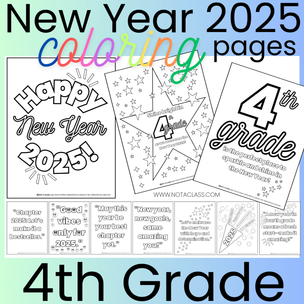 happy new year 2025 coloring pages for classrooms