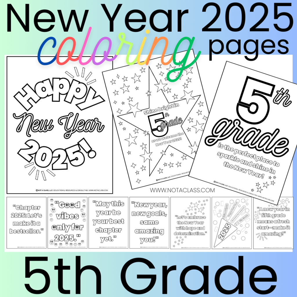 happy new year 2025 coloring pages for classrooms