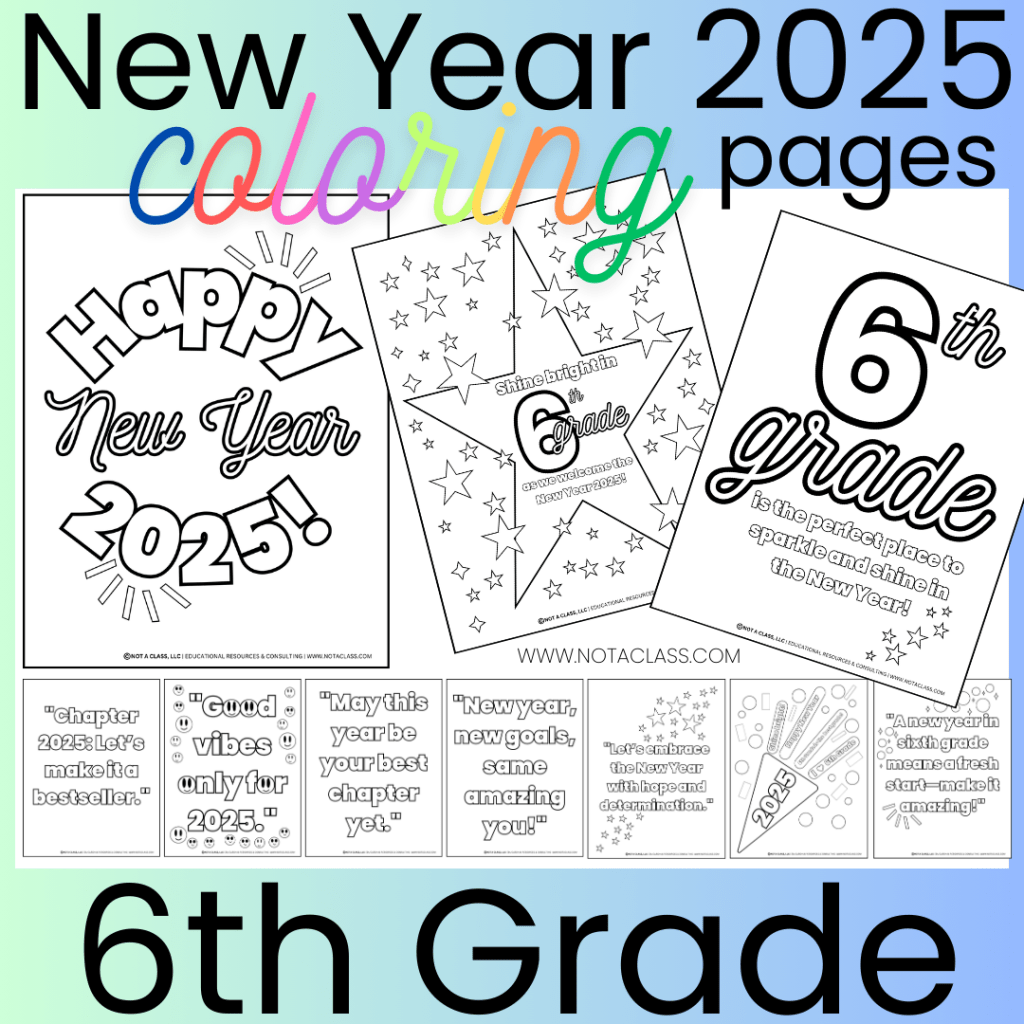 happy new year 2025 coloring pages for classrooms