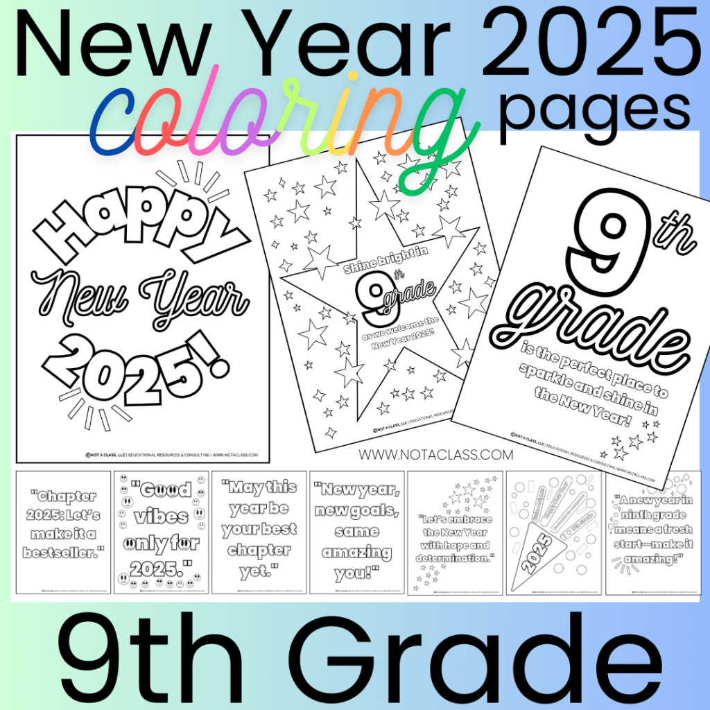 happy new year 2025 coloring pages for classrooms
