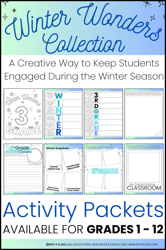 winter wonders packets and worksheets for winter break, early finishers, centers, or sub plans